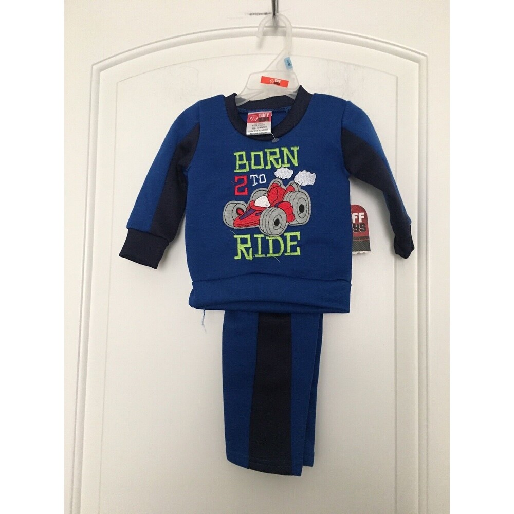 2pc Tuff Guys Baby Boys Jogging Pant Set Outfit Hoodie & Pants Size 3/6 Months